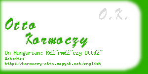 otto kormoczy business card